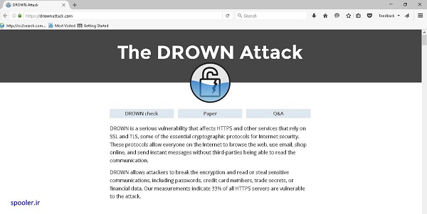 از سایت‌های HTTPS آسیب‌پذیر به حملات Drown
